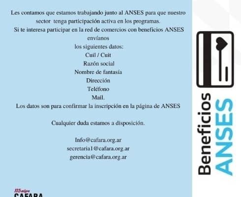 Programa beneficios Anses ferreterías
