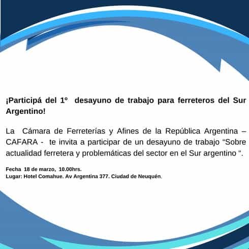 Evento desayuno de trabajo. Neuquén