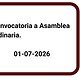 Convocatoria a Asamblea 2026